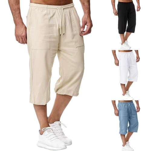 Mens cotton linen 4 - linen, 3/4