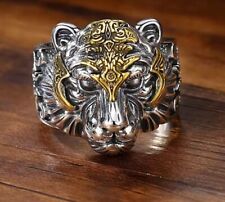 Tiger Lion Ring Adjustable Costume Jewellery 9g HIGH QUALITY Silver Gold Big Cat