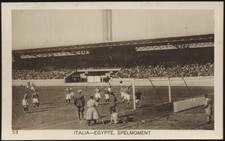 Amsterdam Olympics - 'Olympic Football Italy v Egypt' (1928) - Unused Postcard
