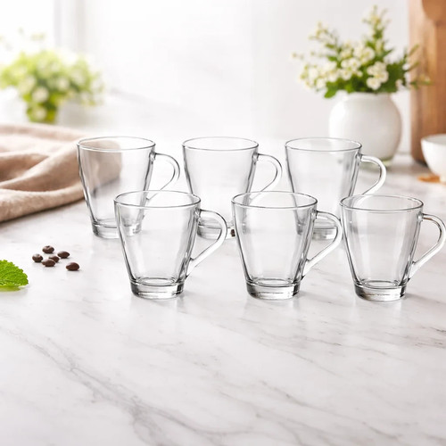 Traditional clear glass mug - clear,