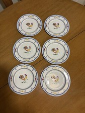 8pc Coventry Genevieve Porcelain Rooster SALAD Plate 8” French Country Floral