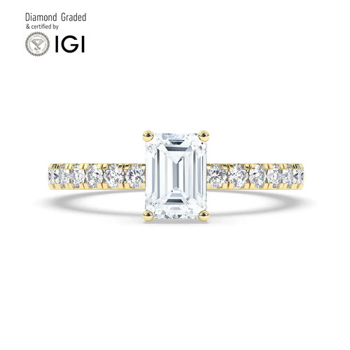 Emerald diamond engagement - emerald,