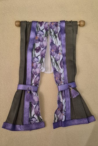 Long dolls house curtains hand - curtains,