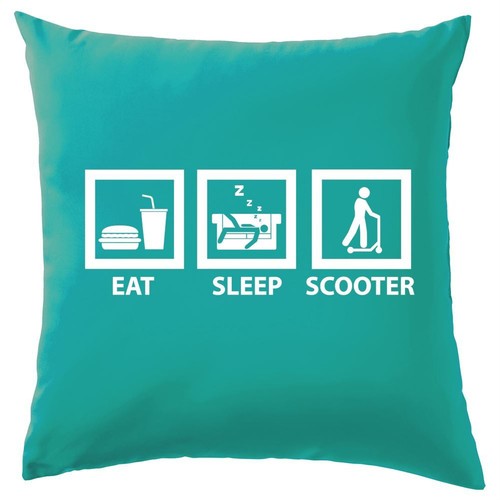 Eat sleep scooter cushion - scooter,