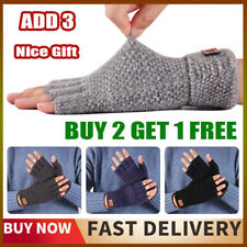 Alpaca Wool Fingerless Gloves Men Women Knitted Warm Winter Half Finger Mittens