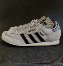 ADIDAS SAMBA SNEAKERS SHOES GREY SUEDE BLACK STRIPES UK 8 