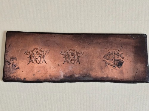 Antique copper printing plate - antique,