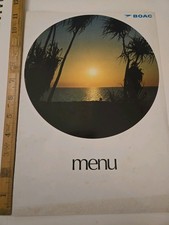 Vintage BOAC InFlight Menu London Boston Detroit Route 1970s Airline Memorabilia