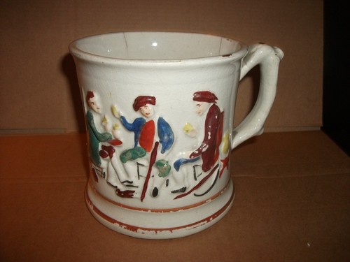 Antique staffordshire frog mug - antique,