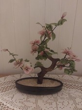 Vintage Jade Like Glass Bonsai