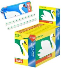 SWAN BLUE ROLLING PAPERS + EXTRA SLIM FILTERS COMBO!! REGULAR STANDARD SLIM SIZE