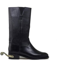 British Army Officers Spur Box Heel Boot. UK 10. Black Leather. (no Spurs).