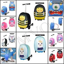 Kids Suit Case With Push Scooter, Cabin Approved Travel Bag Luggage For Holiday