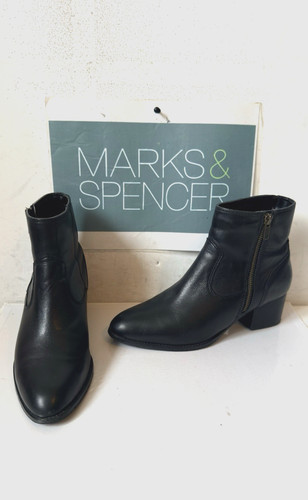 Marks spencer black leather - black,