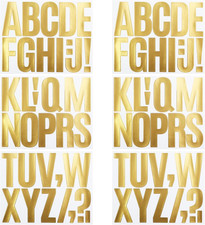 3 Inch Large Gold Vinyl Letter Stickers, CMBBZZY Gold Stamping Alphabet Stickers
