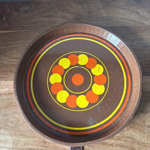 Circular 1970s vintage tray - circular,