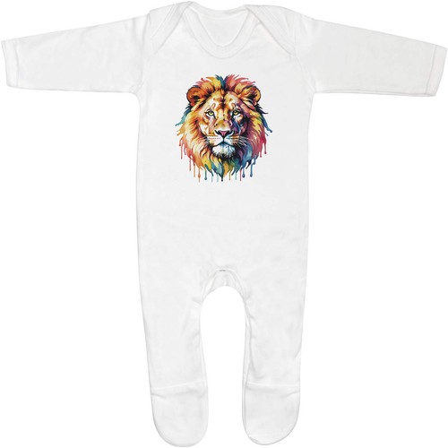 Lion portrait baby romper - 'lion,