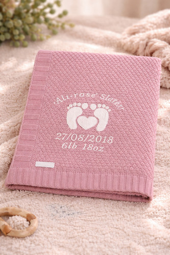 Baby girls knitted blanket - girls,