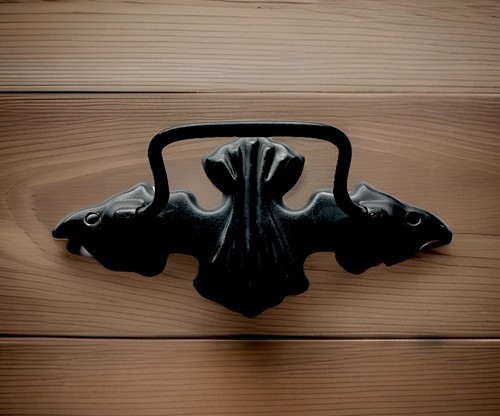 Vintage black metal handle - vintage,
