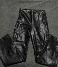 ZARA Faux Leather Flared Black