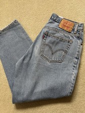 Men’s Levi 560 Comfort Fit Jeans Regular Straight Leg W34 L30 Light Wash Blue