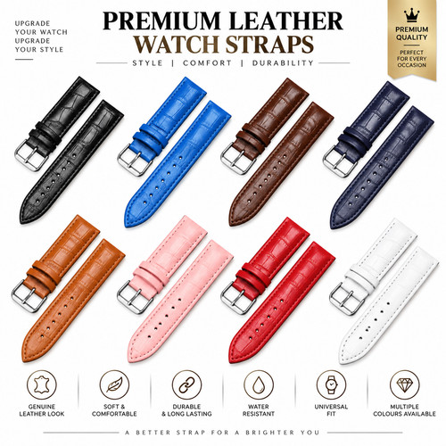 Mens genuine leather watch - leather,