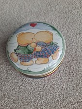 90s Vintage Forever Friends Tin Trinket Small Bears Hugging Cute Retro Teddies