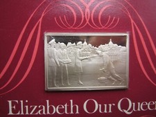 London 1976 Solid Silver Ingot Bullion Bar Queen Elizabeth Jubilee - THE KNIGHT