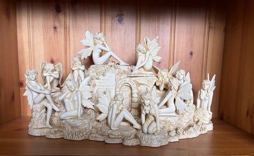 Large faux ivory fairy display - faux,