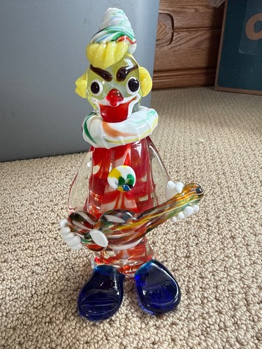 Vintage murano glass clown - murano,