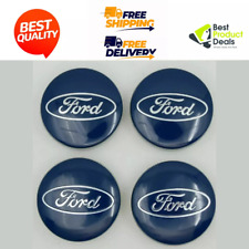 4x 54MM BLUE FORD ALLOY WHEEL CENTRE FUSION FOCUS 3 FIESTA MONDEO MK2 MK4 KUGA