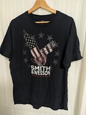 Smith and Wesson T-shirt mens L black gun wing logo fire arm hunting