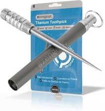 Titanium Toothpick – Portable, Reusable, Keyring Holder – 8g, 11cm (One Piece)