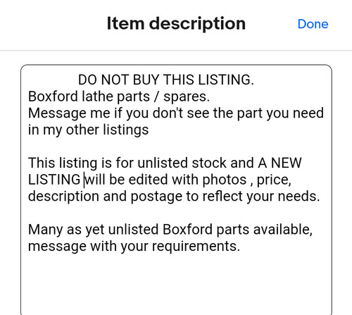 Boxford lathe parts - , spares