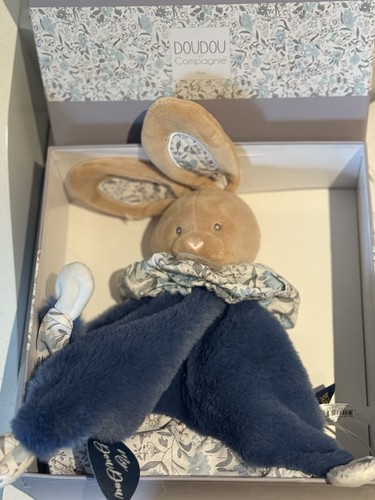 Bunny floral navy - navy, doudou