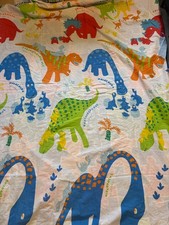 Reversible dinosaur themed single duvet bedding, white, multi coloured