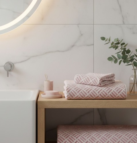 Next pink textured geo bath - pink,