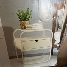 Metal Cream Side Table With