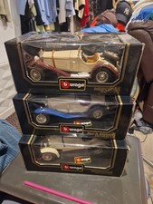 1:18 Trio Of Burago Cars Boxed Diecast Models Inc Alfa Romeo, 2 X Mercedes,