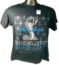 Shelby Cobra T-Shirt - Black w/ Cobra Snake Emblem & Three Color Shelby Script