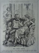 MADAM VICTORY & INDUSTRY - JOHN BULL HIS DUTY DANCE Original WW1 1919 Cartoon