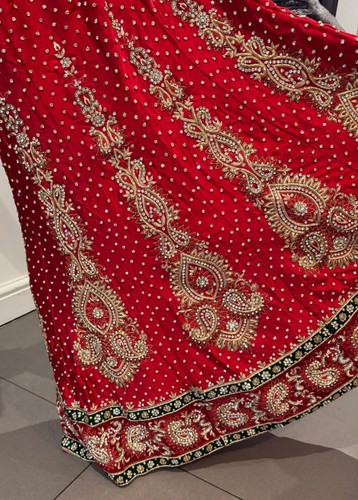 Red bridal lehenga choli - red,