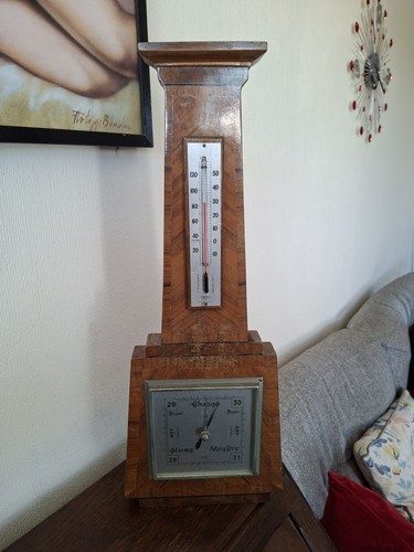 Vintage wooden barometer - wooden,
