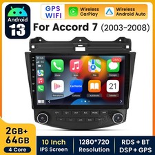 64G Android14 Car Stereo Radio GPS Sat Nav Carplay BT For Honda Accord 2003-2007