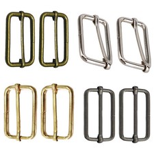 38mm Metal Tri Glide Buckle Sliding Webbing Belt Fasteners Leather Coats Shoes