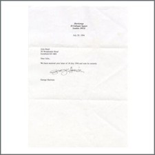 George Harrison 1994 Signed