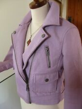 NEXT faux leather JACKET pink 8 biker ladies grease soft lavender smart
