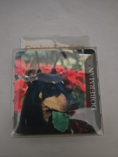 Vintage 90s Black Doberman Dog