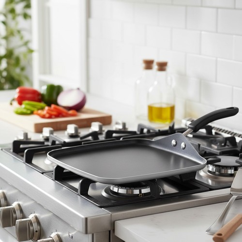 Silver nonstick stovetop - silver,