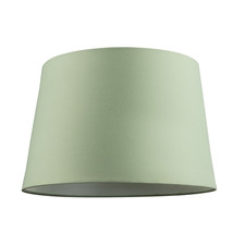Olive Green Cotton Fabric Drum Lampshade with White Cotton Inner by Happy Hom...